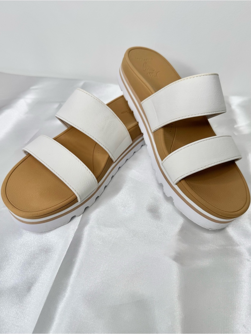 Reef Banded Horizon Hi Platform Sandals White Women’s Size 10 Comfort Slides - Picture 4 of 14